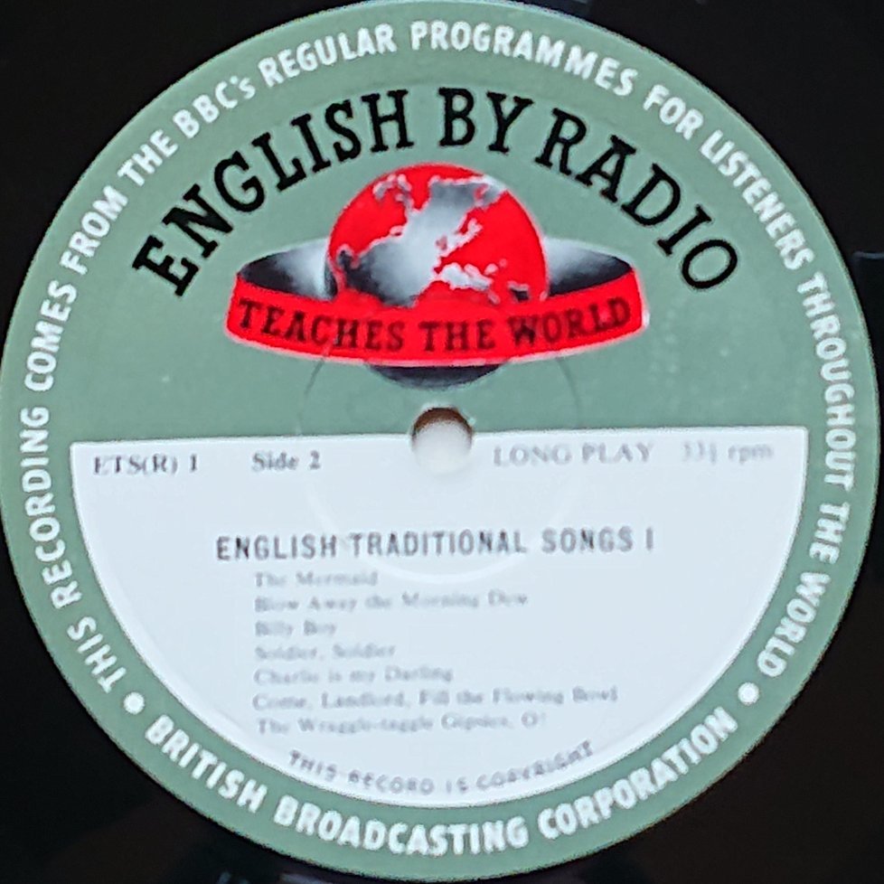 ETS 1 English traditional songs - Volume 1 Arr. Norman Fraser from the BBC records and Tapes library Label